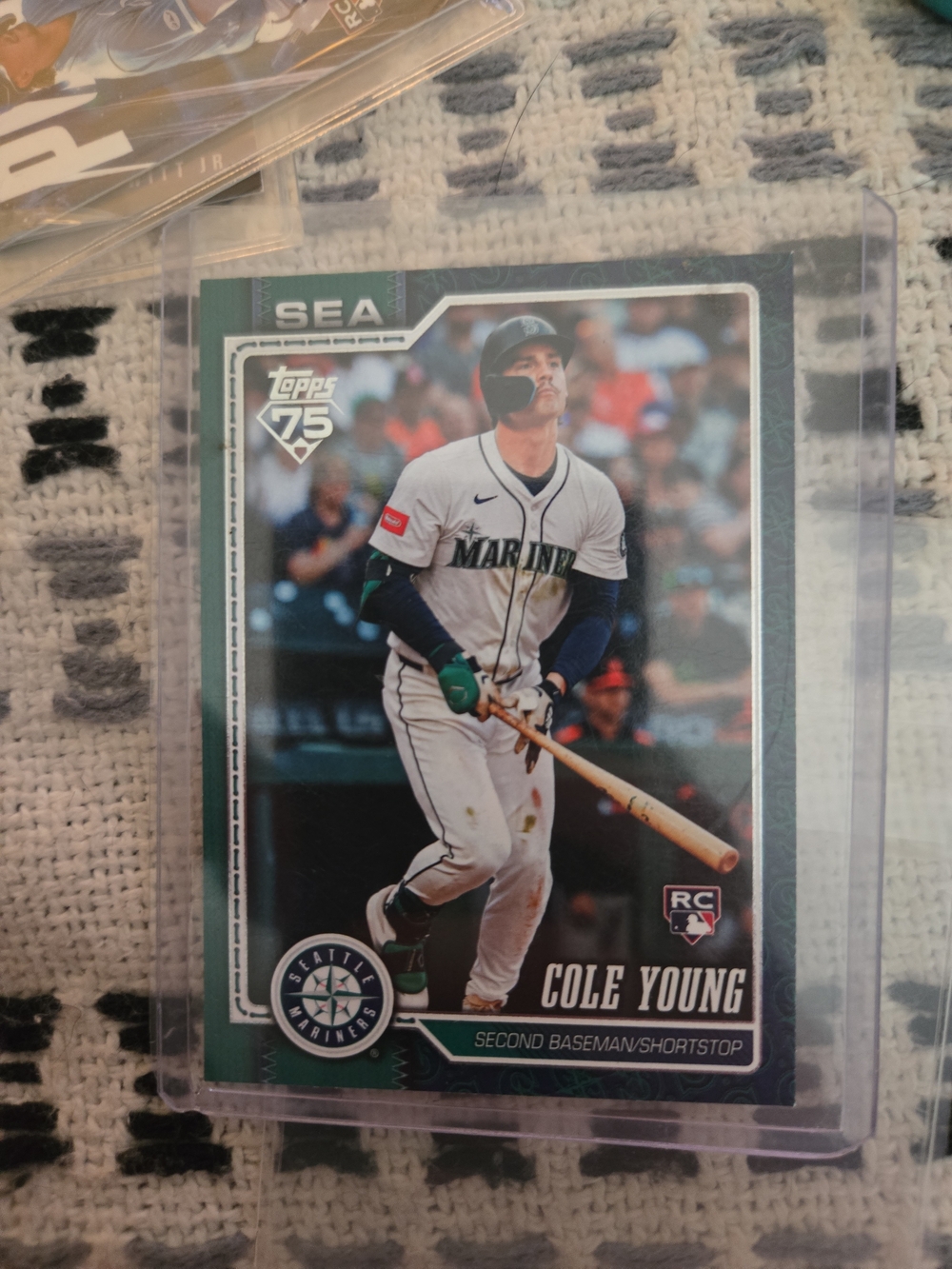 Topps Cole Young Seattle Mariners Card - Green/White